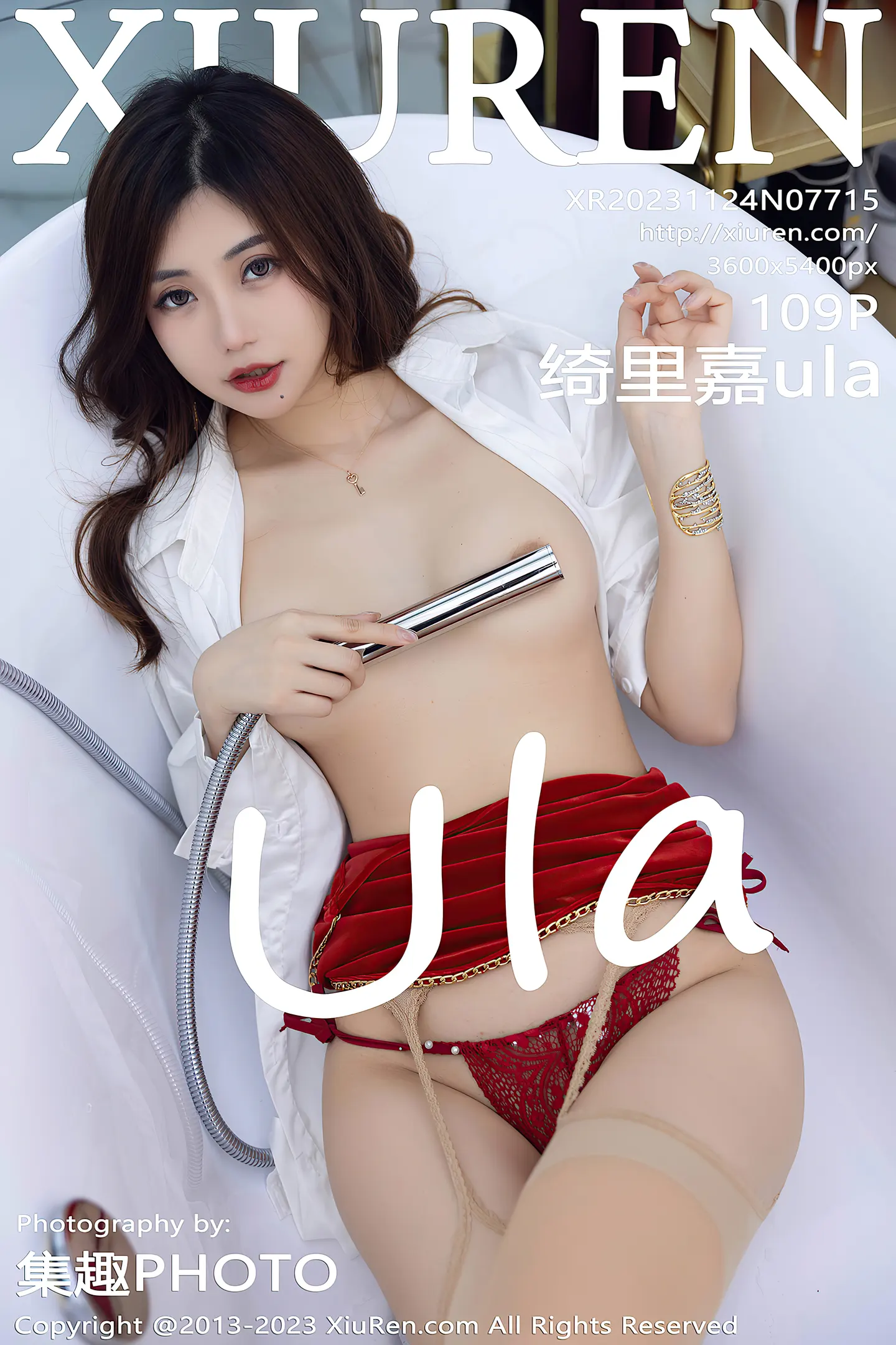 [XiuRen秀人网]No.7715_女神绮里嘉ula性感红色露肩短裙配肉丝吊袜秀曼妙身姿诱惑写真109P-秀人网 - XiuRen.Space